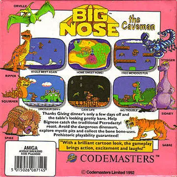 Big Nose - The Caveman box cover back